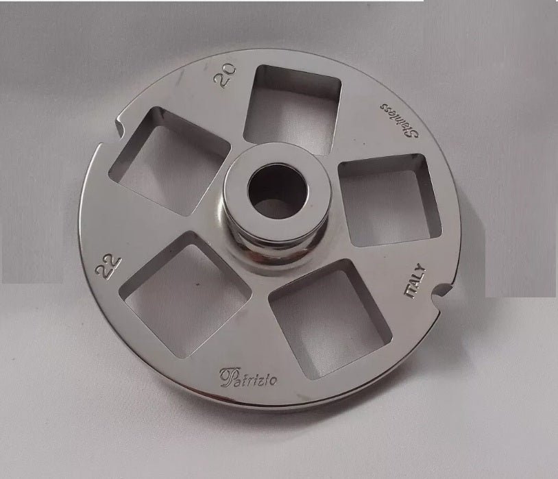 PIASTRA INOX PER TRITACARNE FAPATOOLS MOD. 22 FORO Q20 mm