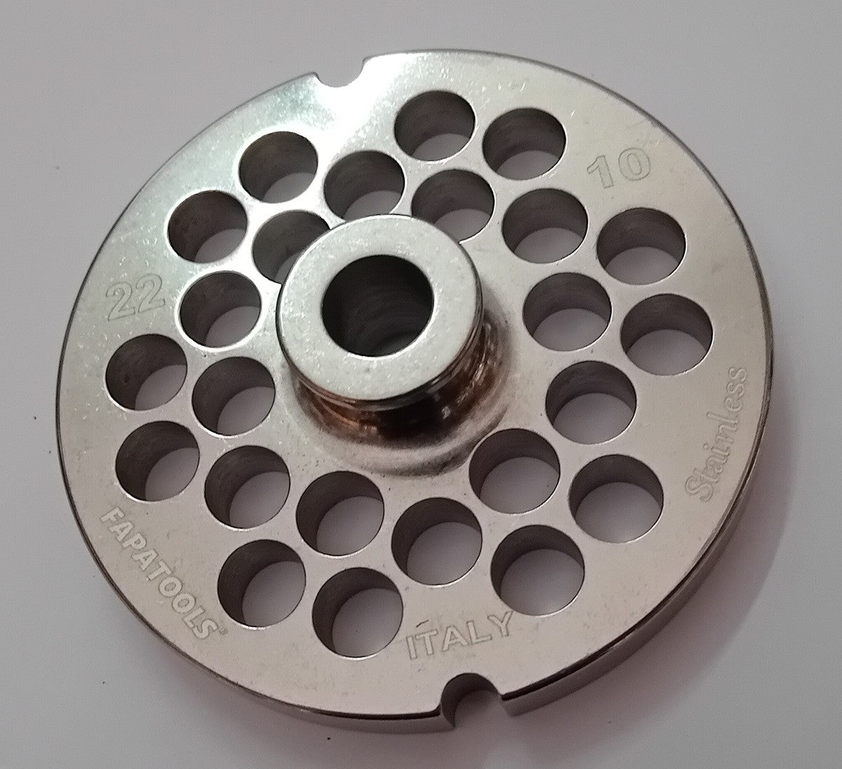PIASTRA INOX PER TRITACARNE FAPATOOLS MOD. 22 FORO DA 10 mm