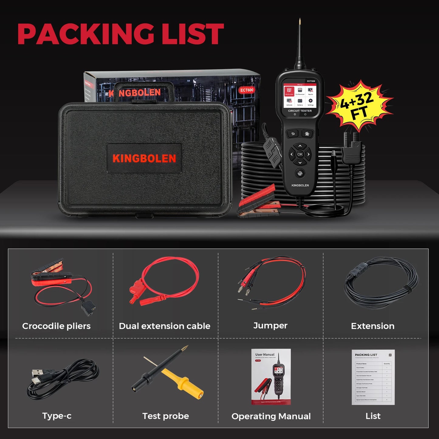 ECT600 Elite Automotive Power Circuit Probe Tester With Breaker Finder Vehicle Electrical Circuit/Battery Tester Kit