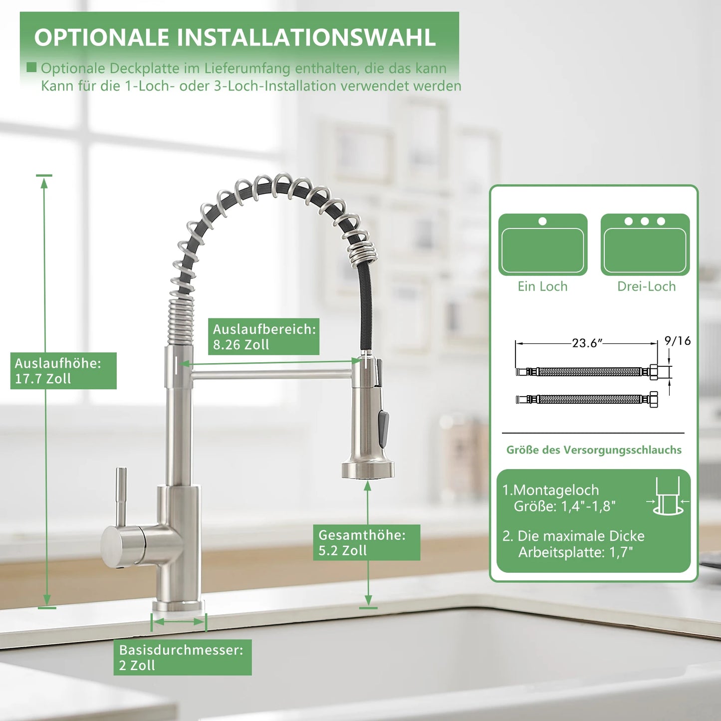 304 Stainless Steel Single Handle Pull out Kitchen Sink Faucet Brushed Nickel Sprayer Classic Modern Design for Hot Cold Water