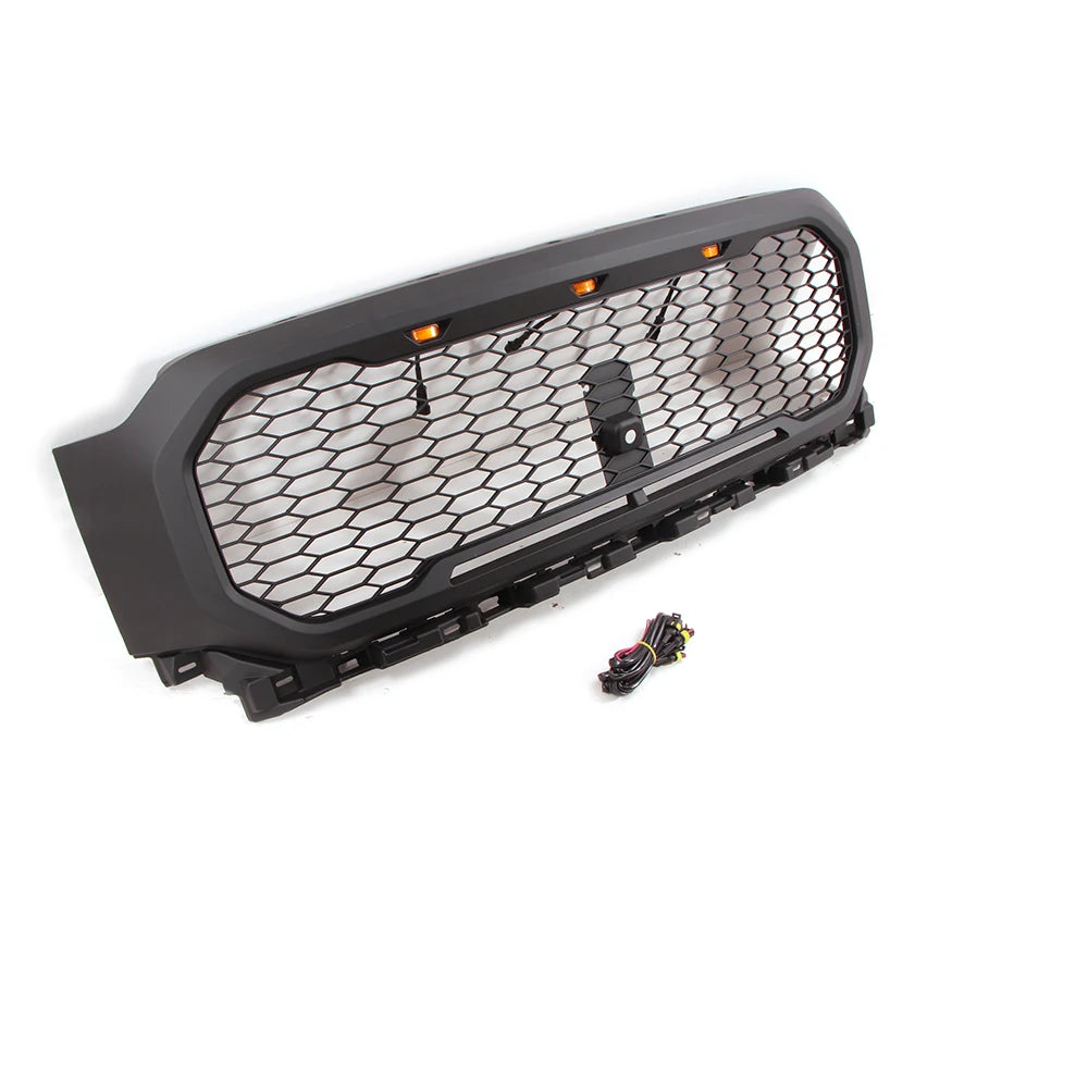 2021Matte Black Front Grill Raptor Style W/LED Amber Fit for Ford F150
