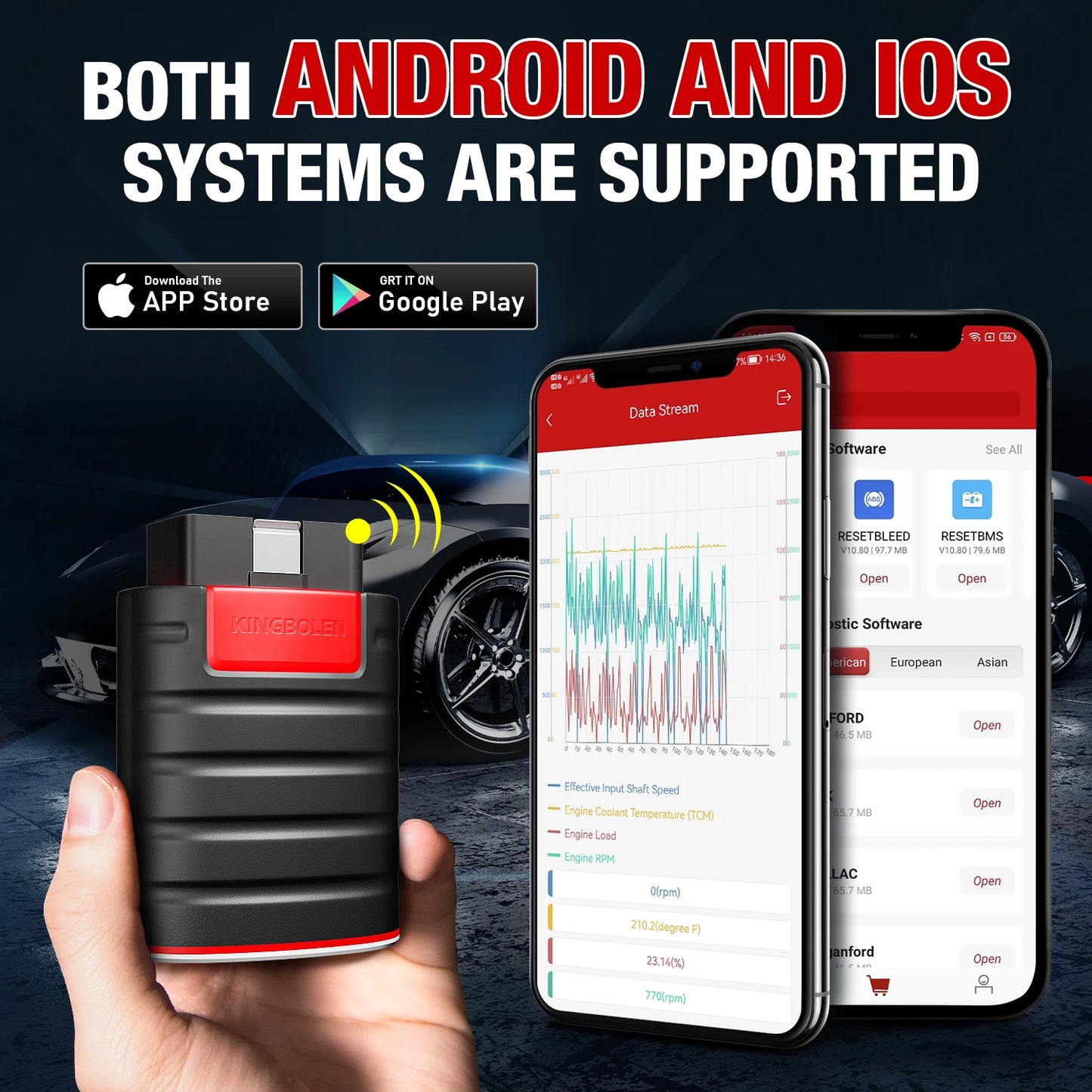 Ediag New Version Full Systems BT Car Diagnostic Tool Obd2 Scanner Bi-Directional Active Test Ecu Coding