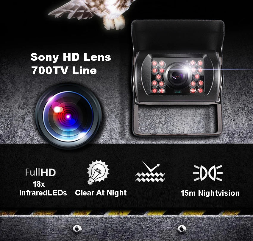 Factory Supply IPoster 18 Infrared LED CCD Night Vision Waterproof Car Backup Reversing Camera