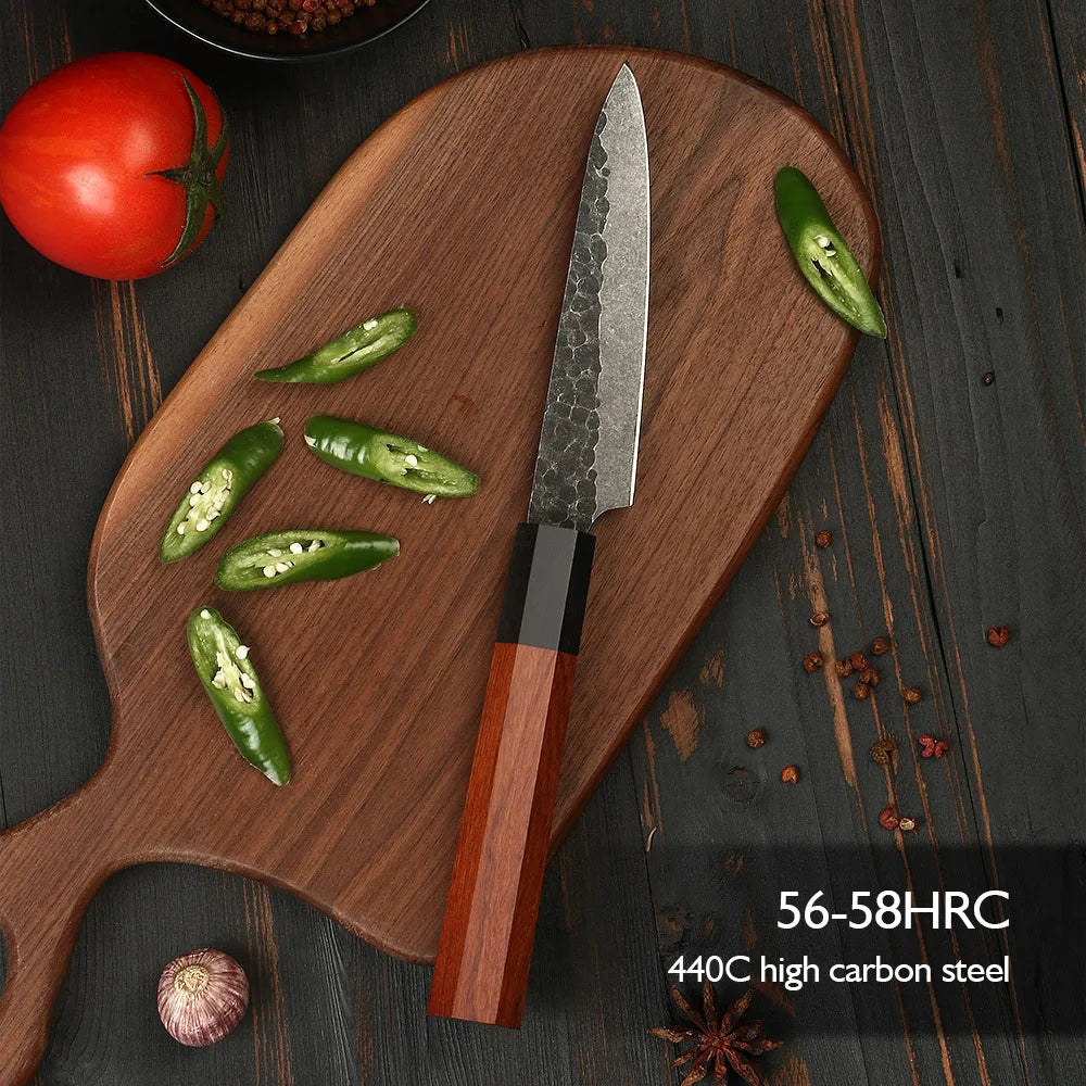 5 inch Air Foring Hammer 440C Carbon Steel Utility Kitchen Knife