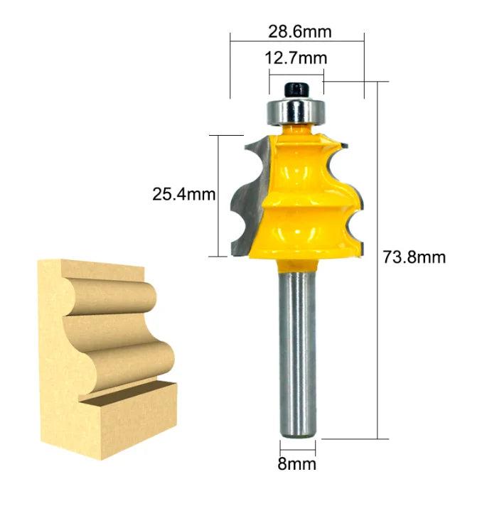 Kits012 10pcs Architectural Molding Router Bit Set - 8mm 12mm 12inch Line Knife Woodworking Cutter Tenon Cutter for Woodworking