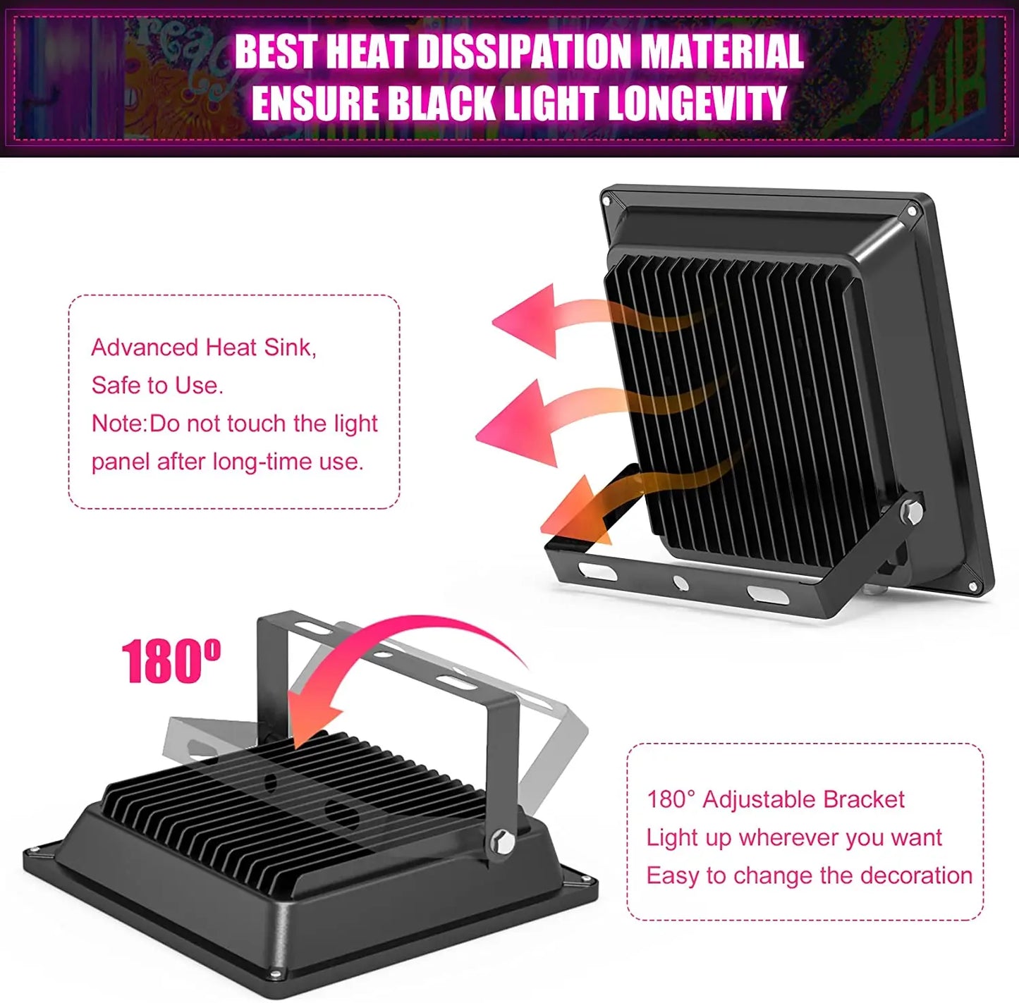 LED Stage Light 5 Years Warranty 80w 100w 150w Disco Party Night Club Uv Black Lighting ultra Violet Lamp Led Stage Light