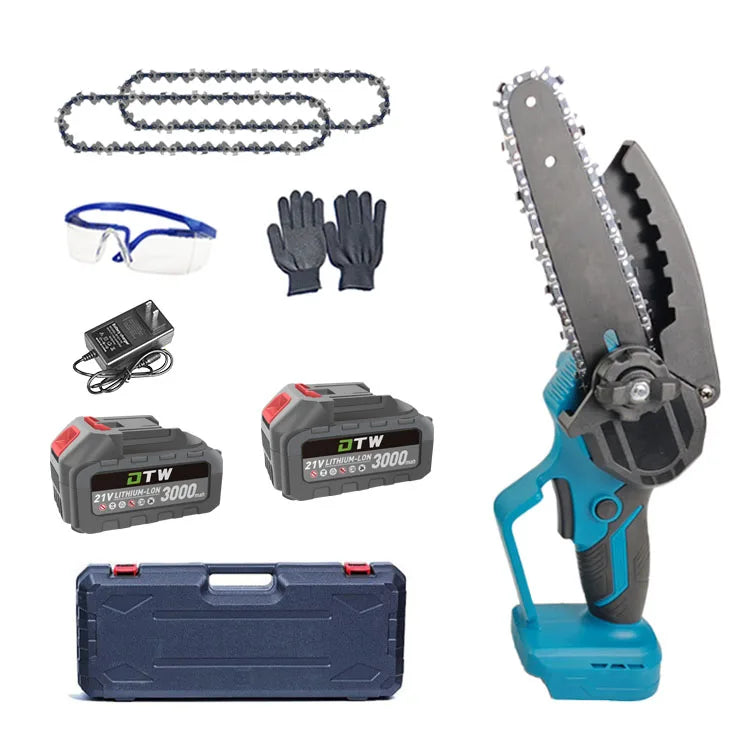 DTWA2-0058 Li-Ion Battery Electric Chain Saw Cordless 6-Inch Mini Portable Chain Saw