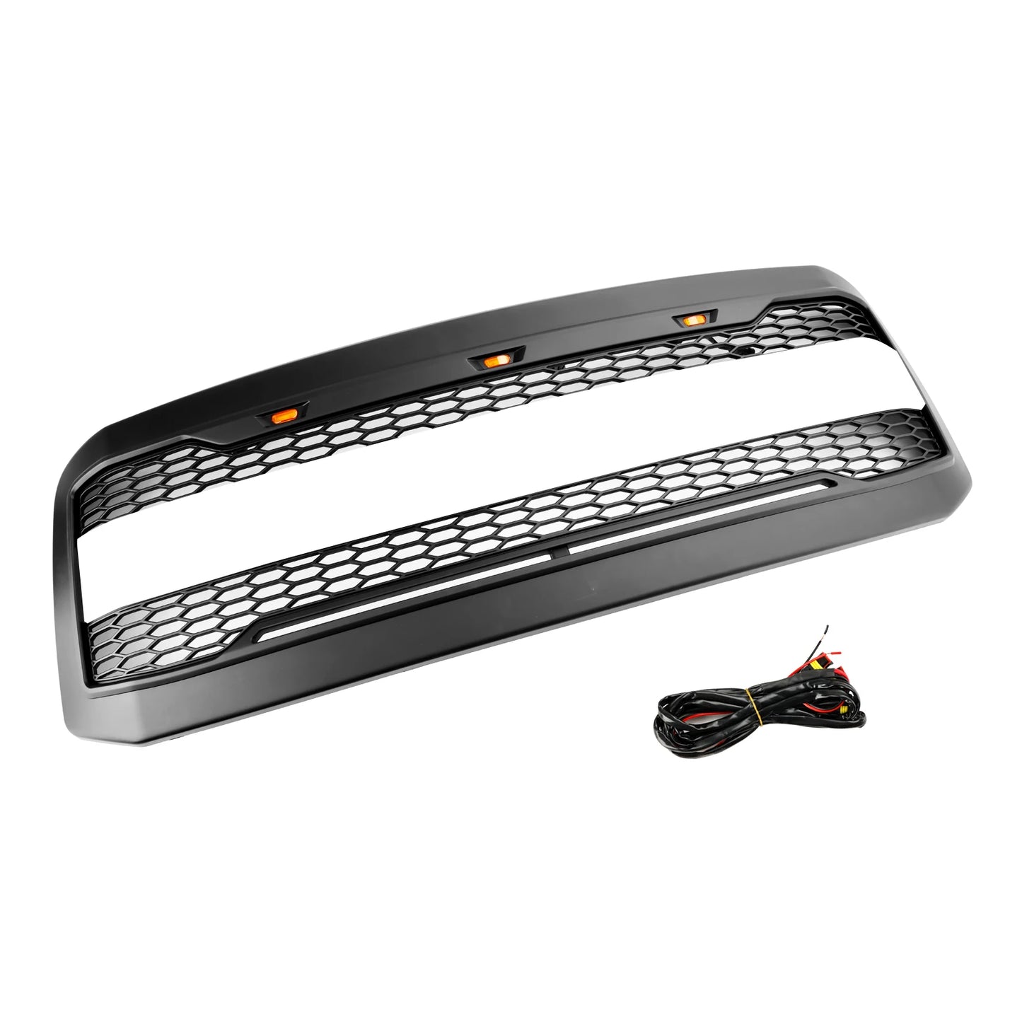 Front Bumper Grill Grille W/ LED for Ford F250 F350 2005 2006 2007 Super Duty With Letter