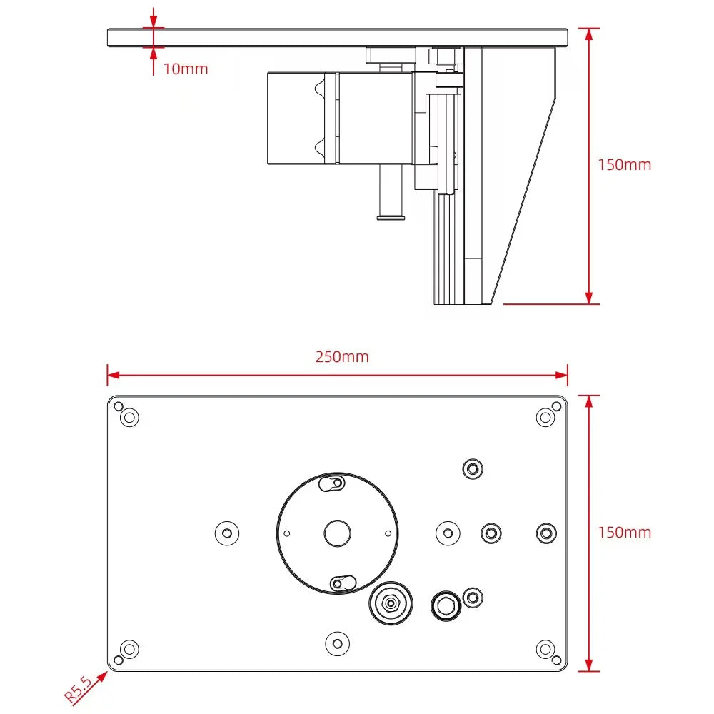 L-HT1211 Trimming Machine Flip Lifting Table Woodworking Fine Adjustment Lifting Milling Cutter Chamfer Table Carving Grooves