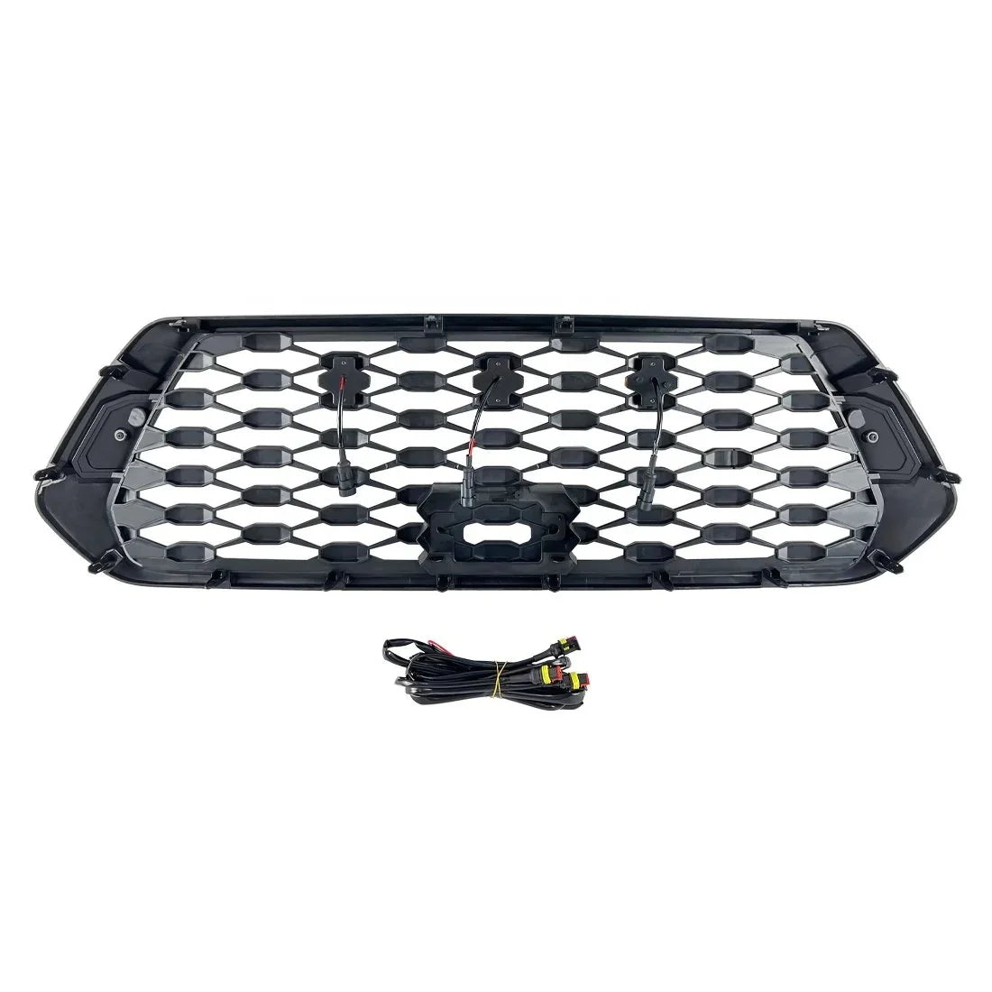 US Stock Front Mesh Matte Black Grille With Amber Lights for 2016-2021 Toyota Tacoma