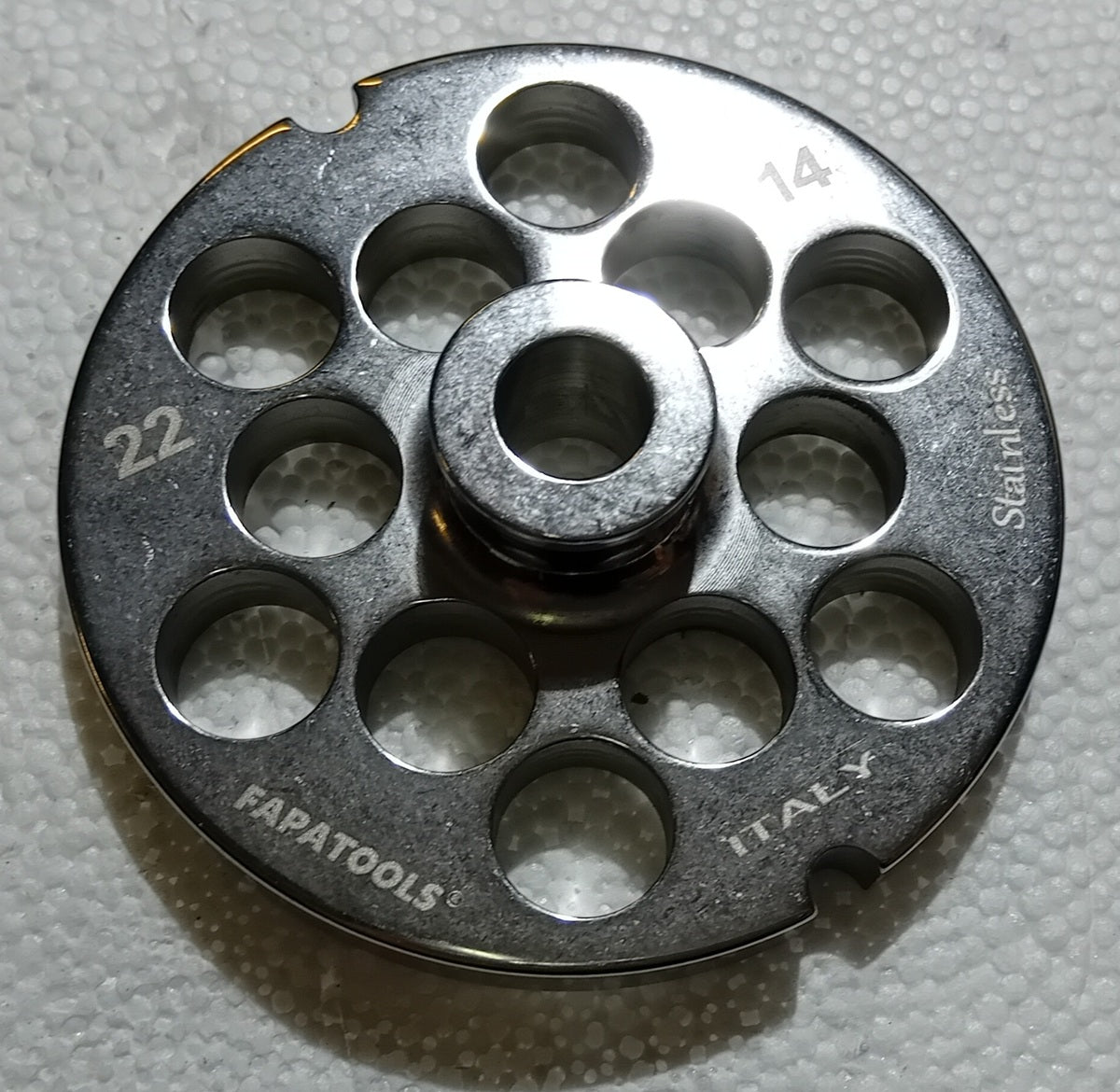 PIASTRA INOX PER TRITACARNE FAPATOOLS MOD. 22 FORO DA 14 mm