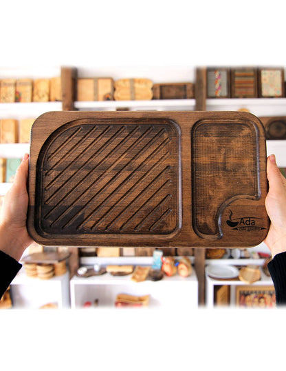 Tagliere in legno per hamburger, logo personalizzato