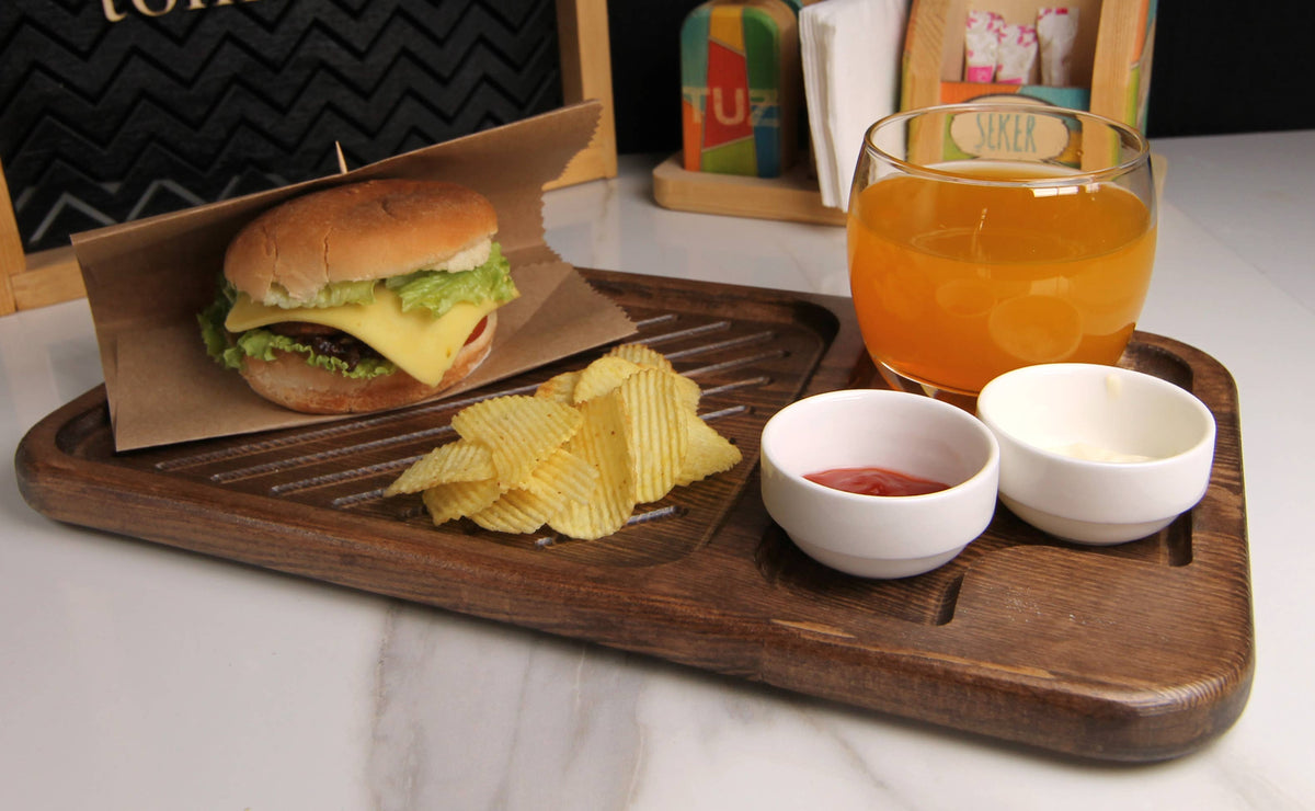 Tagliere in legno per hamburger, logo personalizzato