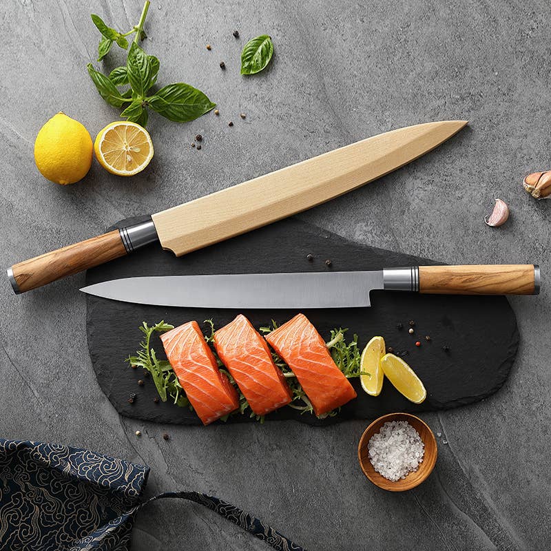 Coltello da sashimi hezhen 270+fodero in legno