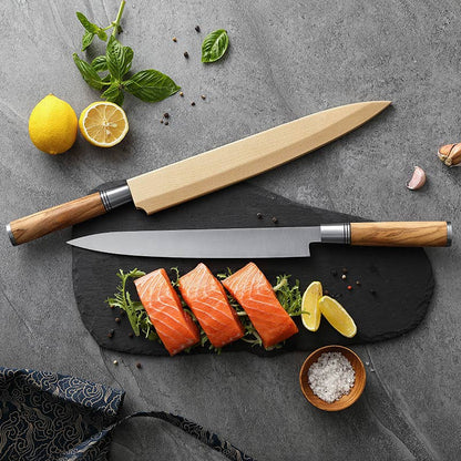 Coltello da sashimi hezhen 270+fodero in legno