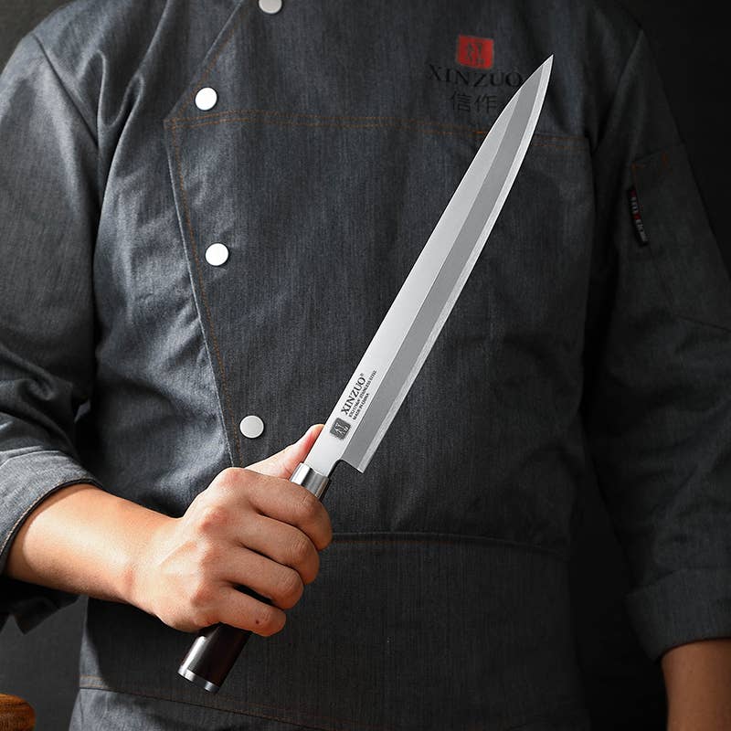 coltello sashimi Xinzuo 270 mm con fodero in legno -