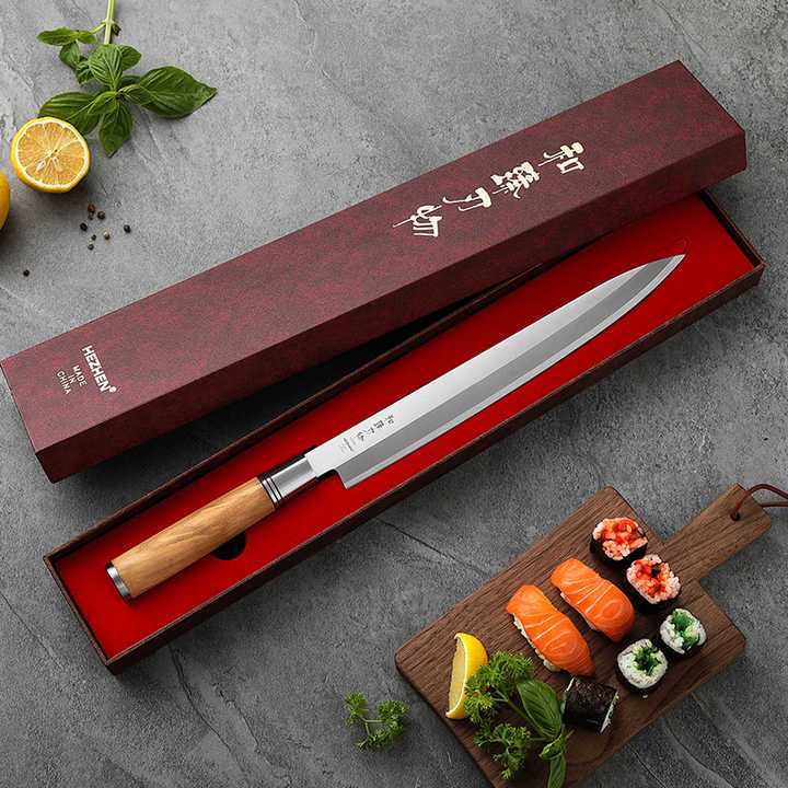 Coltello da sashimi hezhen 270+fodero in legno
