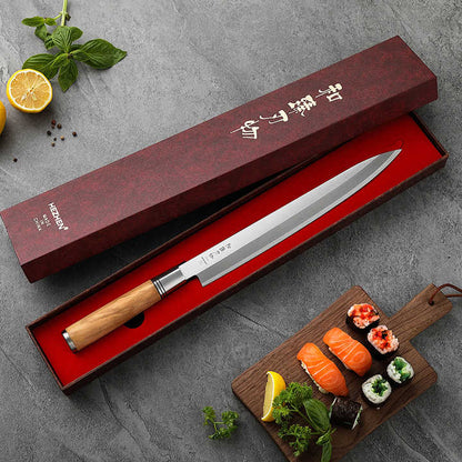 Coltello da sashimi hezhen 270+fodero in legno