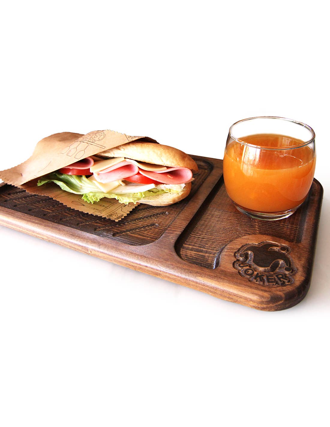 Tagliere in legno per hamburger, logo personalizzato