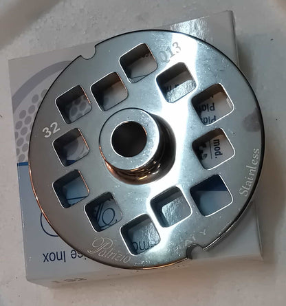 PIASTRA INOX PER TRITACARNE FAPATOOLS  MOD. 32 FORI QUADRI  Q13  mm