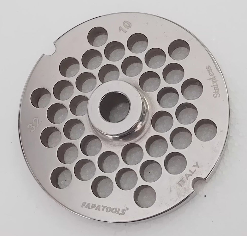 PIASTRA INOX PER TRITACARNE FAPATOOLS  MOD. 32 FORO DA 10 mm