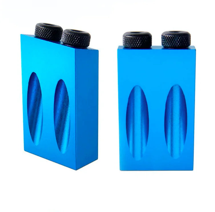 15 Degree 34pcs Set Pocket Hole Jig Kit System 6/8/10mm Drill Guide Drill Bit Set Blue Aluminum Pocket Hole Jig