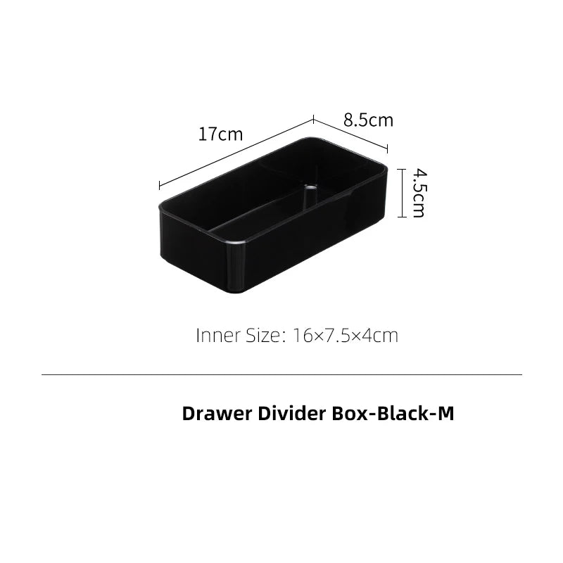 SHIMOYAMA White/Black Plastic Small Multifunctional Kitchen Storage and Tableware Drawer Divider Organizer for Kitchen