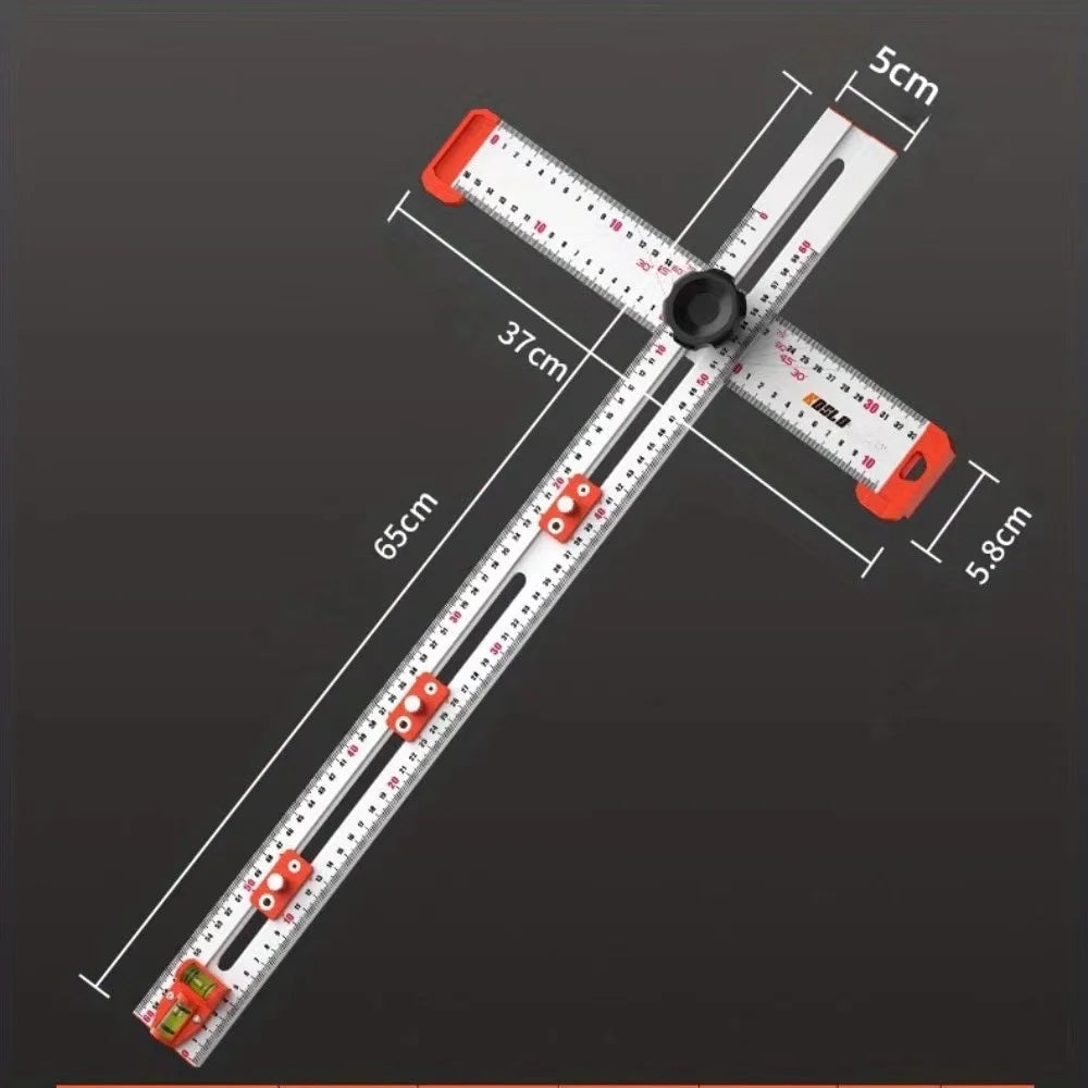 L-HT201 60cm T Type Aluminum Alloy Movable Combination Angle Ruler 90 /45 Degrees High Precision Woodworking T Ruler