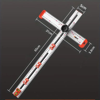 L-HT201 60cm T Type Aluminum Alloy Movable Combination Angle Ruler 90 /45 Degrees High Precision Woodworking T Ruler