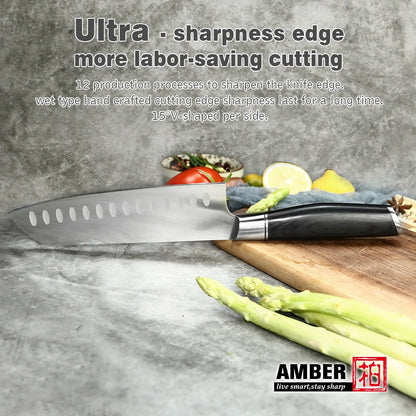 High Quality 14116 Stainless Steel 5cr15mov Forged Kitchen Santoku Knife
