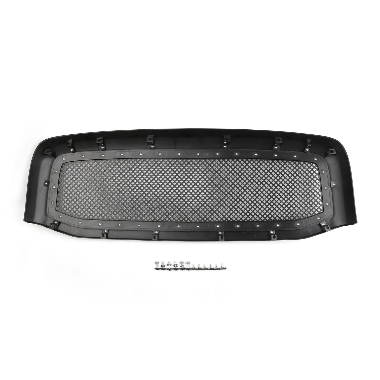 Areyourshop Black Mesh Style Front Hood Grille W/Chrome Rivet for Ram 1500/2500/3500 2006-2008 Models