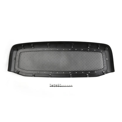 Areyourshop Black Mesh Style Front Hood Grille W/Chrome Rivet for Ram 1500/2500/3500 2006-2008 Models