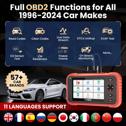 CRP123i V2.0 Vehicle Code Reader OBD2 Scanner for ABS/SRS/TCM/Engine Diagnostics EU/USA Warehouse Car Diagnostic Tool