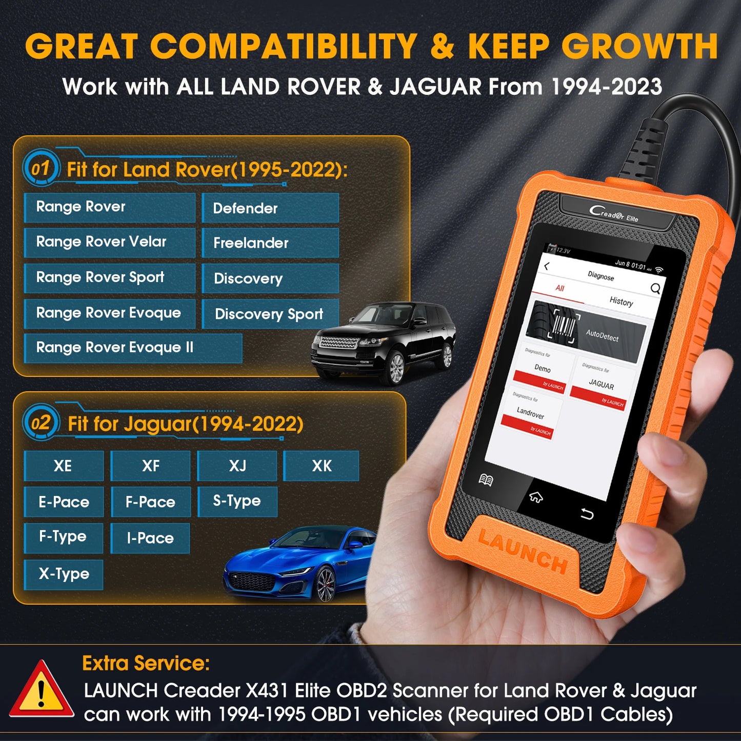 2025 Original Launch CRE Elite for Land Rover Jaguar Obd2 Scanner Auto Diagnostic Tool All Service Lifetime Free Update