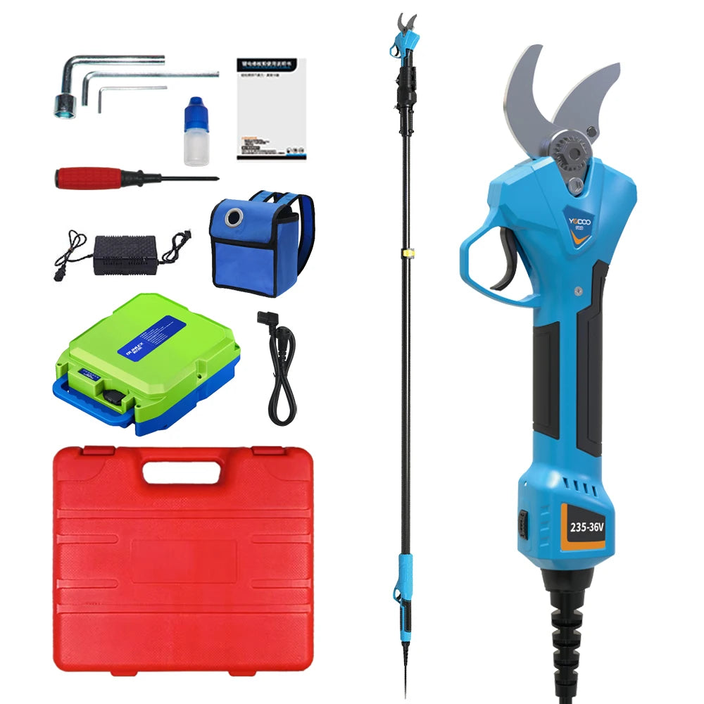 36V Longlife Use Powerful 40MM Electric Pruning Shears Rechargeable Battery Power Shears LED Screen Display Gardening Pruner