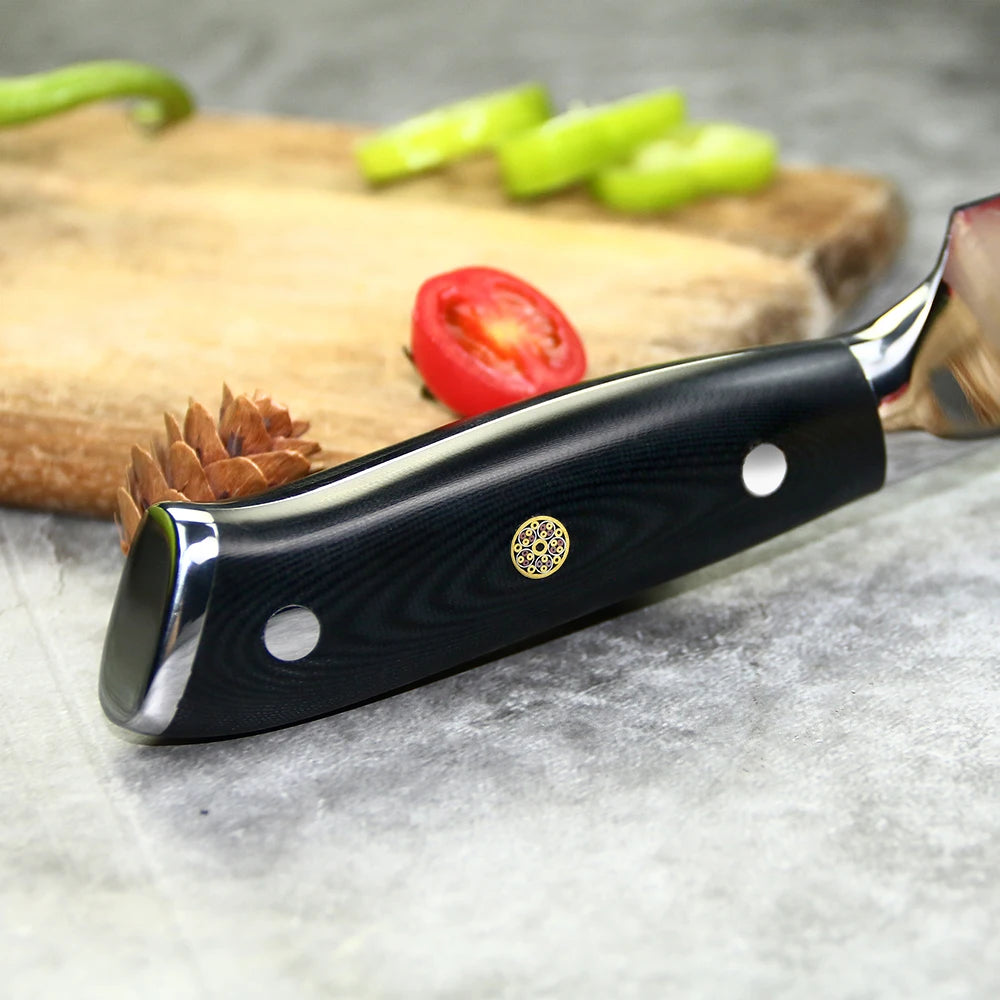 Yangjiang Amber 2021 Unique 67 Layers Vg10 Damascus Steel 10 Inch Carving Kitchen Knife with G10 Handle