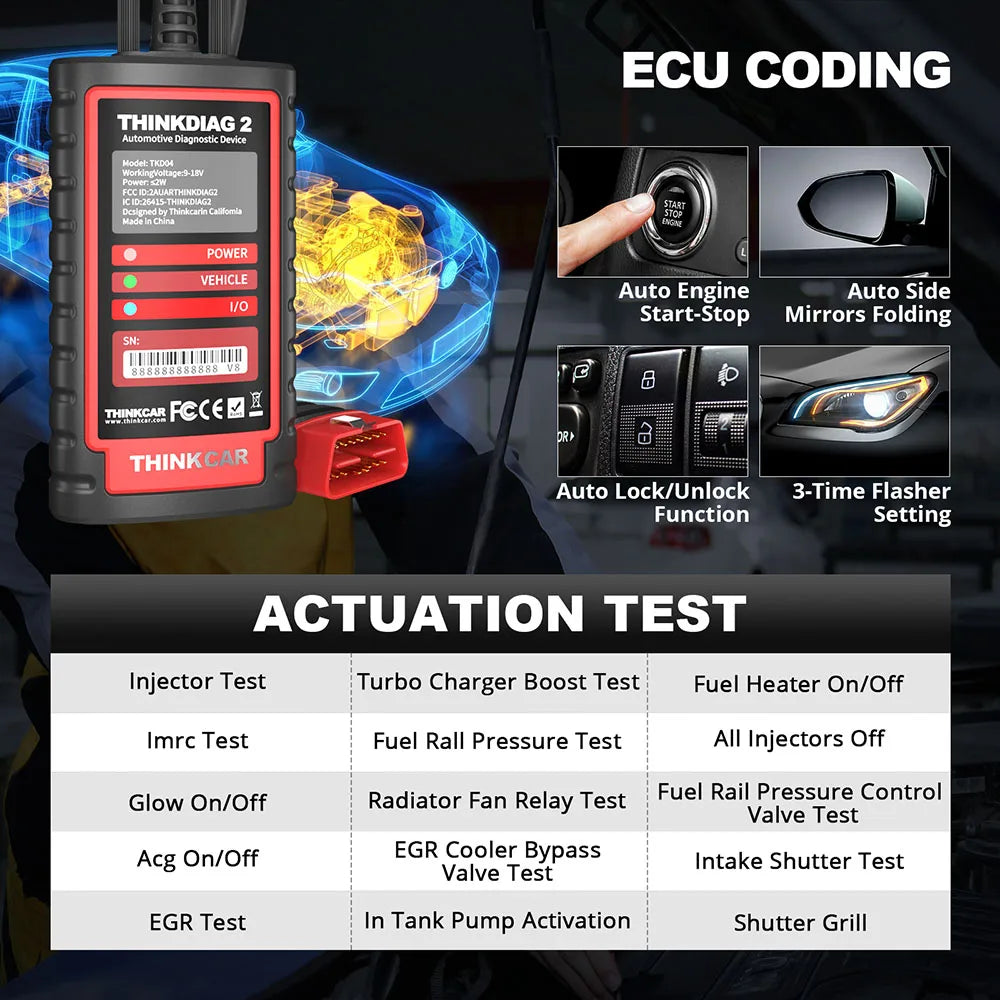 2025 Newest Thinkdiag 2 Full System Active Test Ecu Coding 1 Years Free Update Obd2 Scanner Diagnostic Tool Car Scan Tools