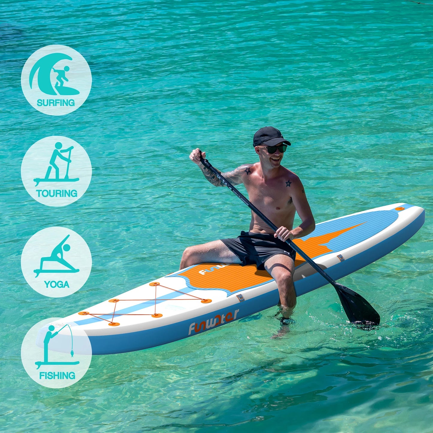 FUNWATER Dropshipping OEM Inflatable Paddle Board 11'6" Custom Inflatable Paddle Board Paddle Board 350*84*15 supboard Sub Isup