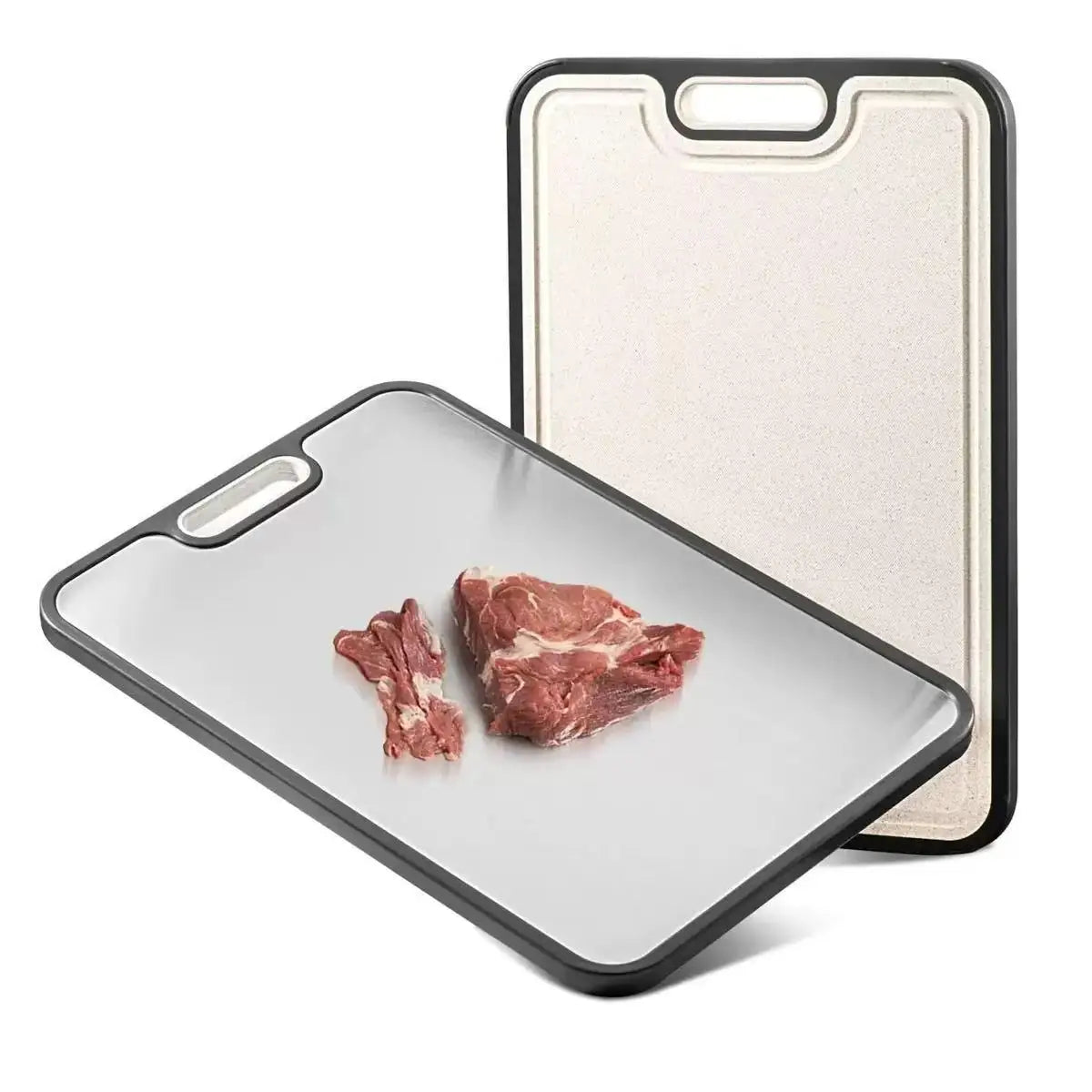 Double-Sided Titanium Cutting Board Antibacterial and Mildew Resistant Kitchen Board Made From Wheat Straw