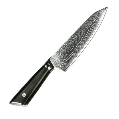 Professional 8 Piece Damascus Kitchen Knives Set VG 10 Steel Core 67 Layers with Black G10 Handle