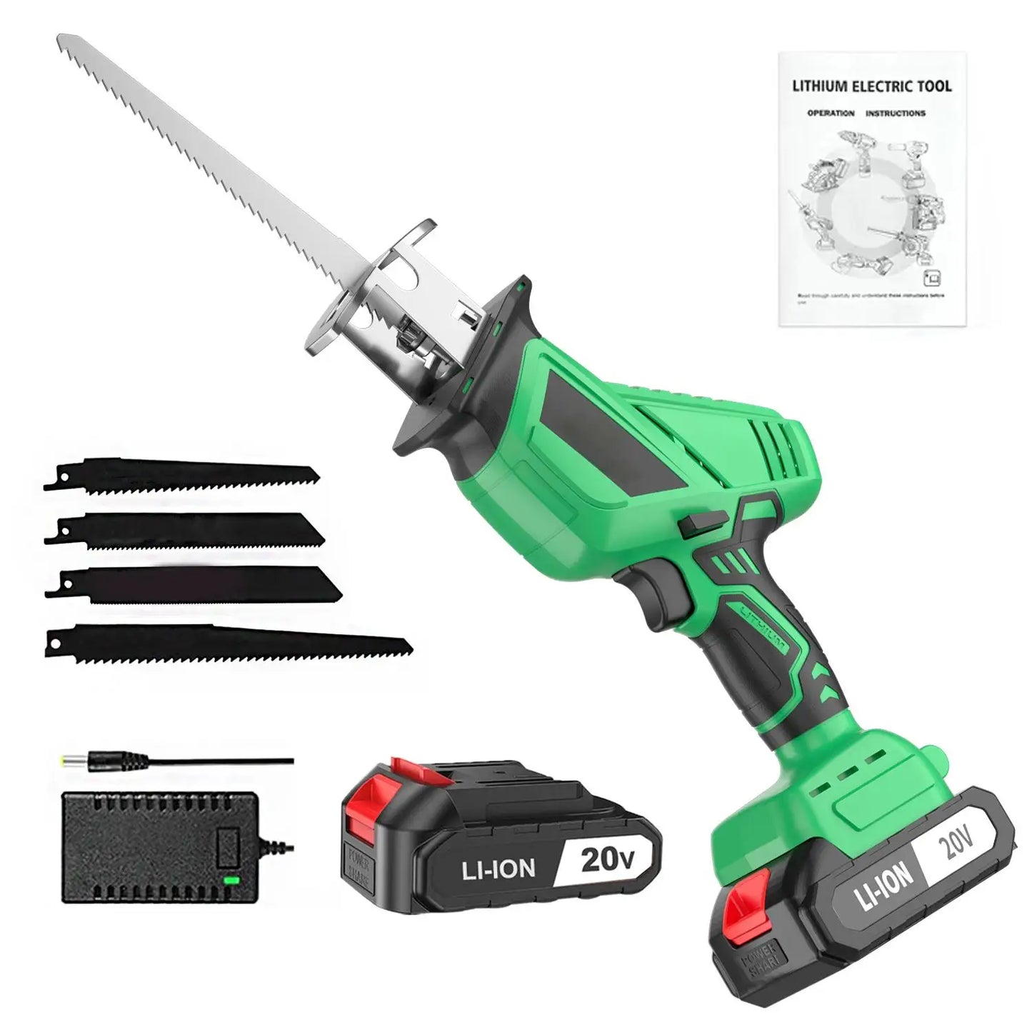 20V Cordless Electric Reciprocal Saw DIY Grade for Metal Wood PVC Plastic-Local US Warehouse