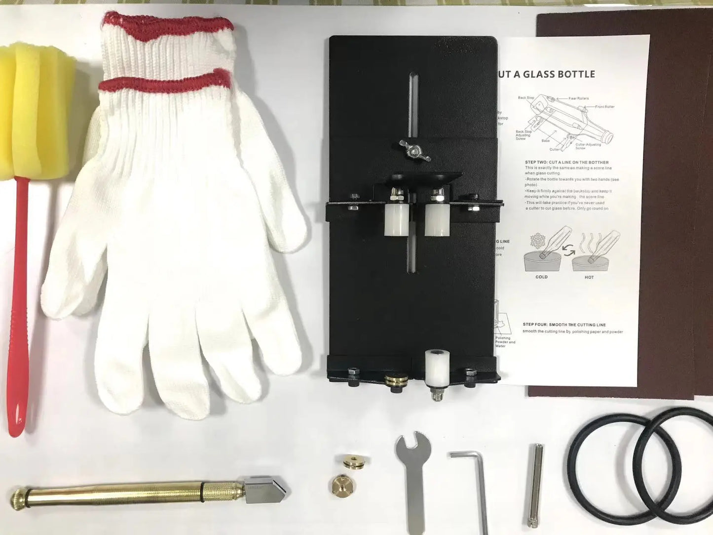 19pcs Bottle Cutter Glass Cutter Machine Kit Round Square and Oval Bottle Cutting Cut Bottle From Neck to Bottom