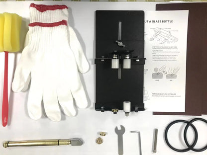 19pcs Bottle Cutter Glass Cutter Machine Kit Round Square and Oval Bottle Cutting Cut Bottle From Neck to Bottom