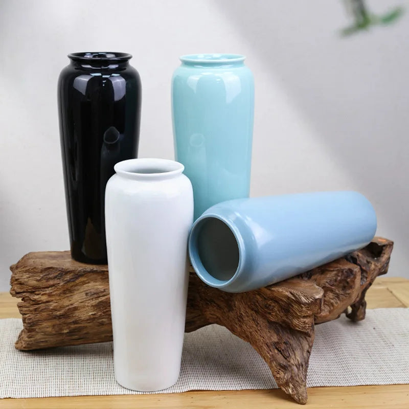 Ceramic Vase Chinese Style Tabletop Vase Decoration Living Room Flower Arrangement Flower Art Decoration Jewelry Home
