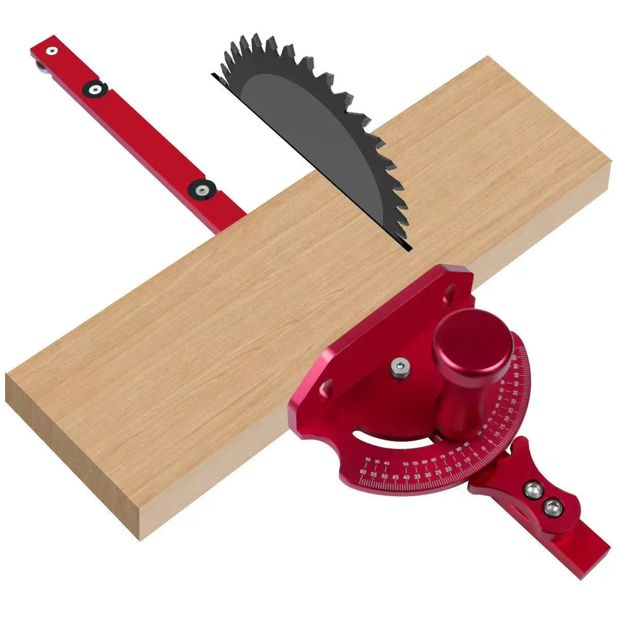 L-HT110-1 Woodworking Push Handle Aluminum Alloy Angle Ruler Quick Positioning Ruler Stop Angle Plate Table Saw Band Saw Guide