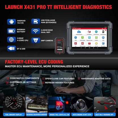 2025 Launch X431 PRO TT All System Car Diagnostic OBD2 Scanner Automotive Analyzer Same As X431 PROS V5.0 Vehicle Code Reader