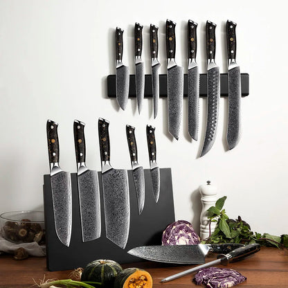 BlackTurquoise Stone Handle Professional Knife Set Damascus Steel Kitchen Knife Set Japanese Damascus Knife Set