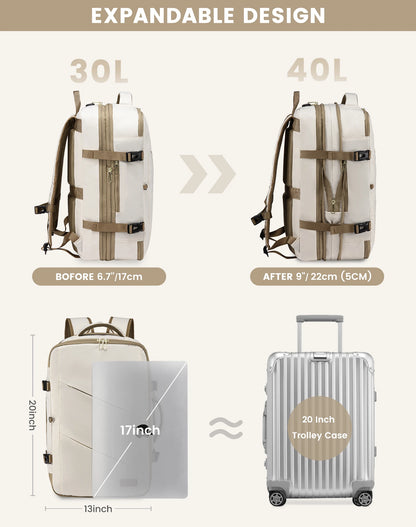 2025 Fashion 4pc Set Travel Backpack Waterproof Expandable 40L TSA-Approved Bags Large Laptop Travel Backpack for Men Women