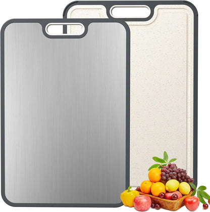 Double-Sided Titanium Cutting Board Antibacterial and Mildew Resistant Kitchen Board Made From Wheat Straw