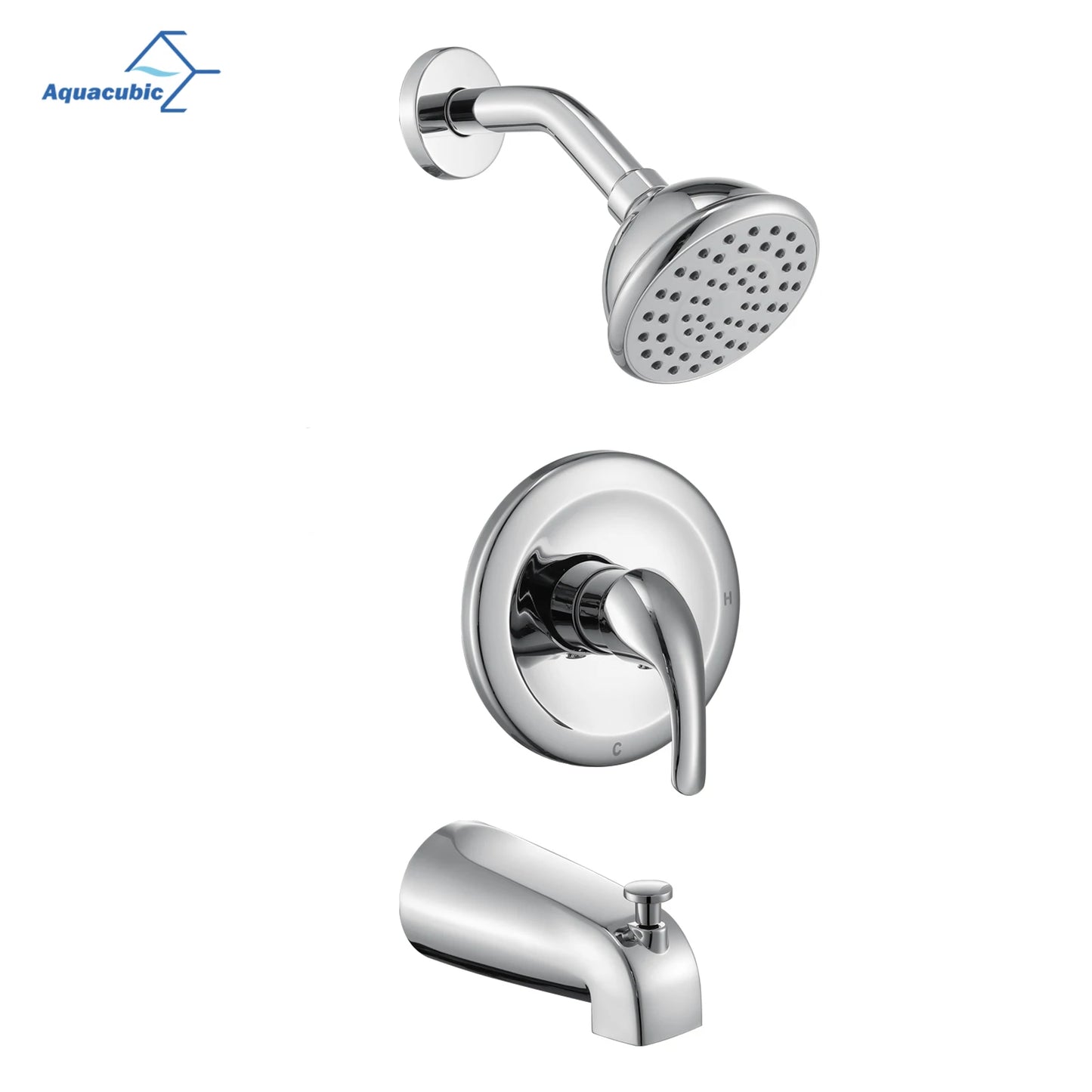 US Inventory Shipment Home Chrome Bathroom Concealed Shower Faucet with Pressure Balance Valve and Tub Spout